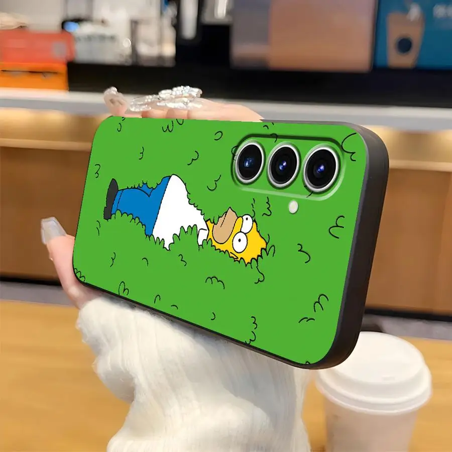 Black Soft Phone Cover with Funny Homer Simpson Design