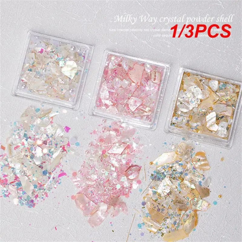 

1/3PCS Nail Patch The Galaxy Nail Drill Symphony Of Light Flash Sequin Glitter Nail Accessories Nail Decoration Multi-style
