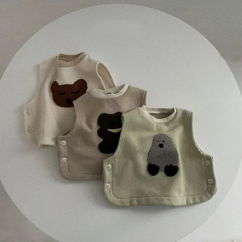 0-3 Years Old Baby's Clothes Waistcoats Toddler Girl Winter Clothes Waistcoat Baby's Winter Cartoon Vest Baby Boys Girls Vest