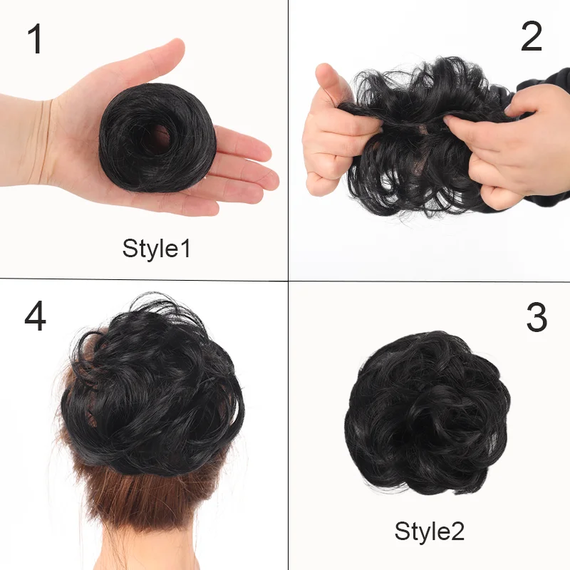 LUPU Synthetic Messy Bun Hairpiece Wavy Curly Messy Hair Bun Extensions 1 PCS Versatile Hair Chignon For Women Girls Daily Use