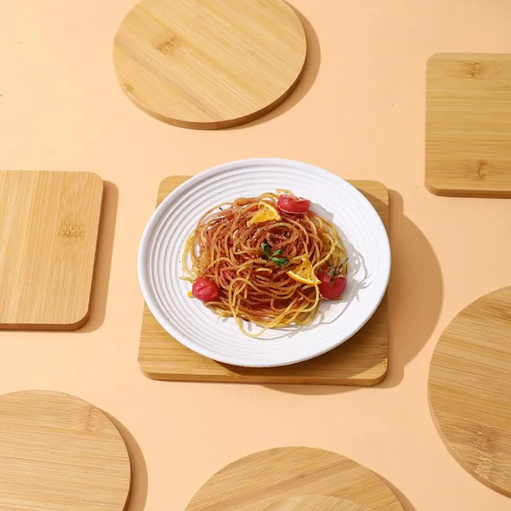 15/17/19cm Wooden Coaster Polished Flexible Anti-scalding Easy To Clean Hot Beverage Coffee Drinking Cup Pad Desktop Decor