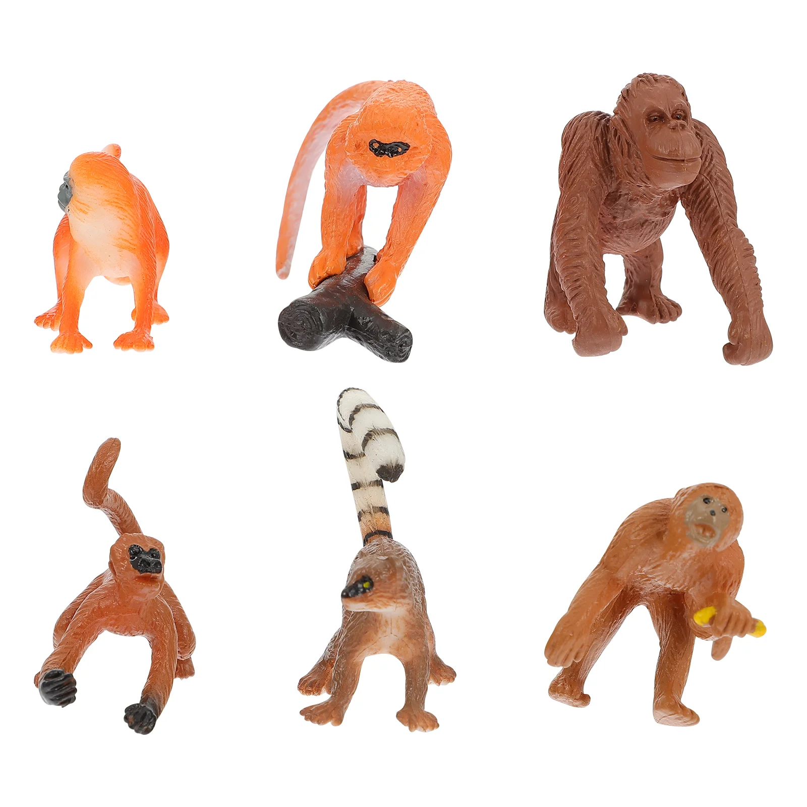 

6 PCS Monkey Model Funny Playthings Kids Toys Simulation Simulated Animal Models Toddler Imitated Decorations