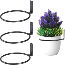 Wall Mount Ring Flower Plant Pot Holder Metal Planter Hook Hanger Wall Bracket Storage Rack Planters Home Garden Wall Decoration