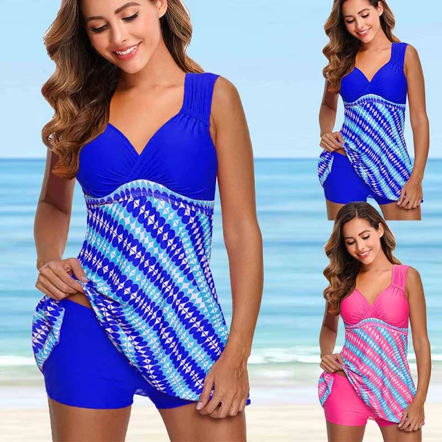 S-6XL 3 Piece Tankini Swimsuits For Women Bathing Suit Tops With Swim Capris  Athletic Swimwear Beachwear - AliExpress