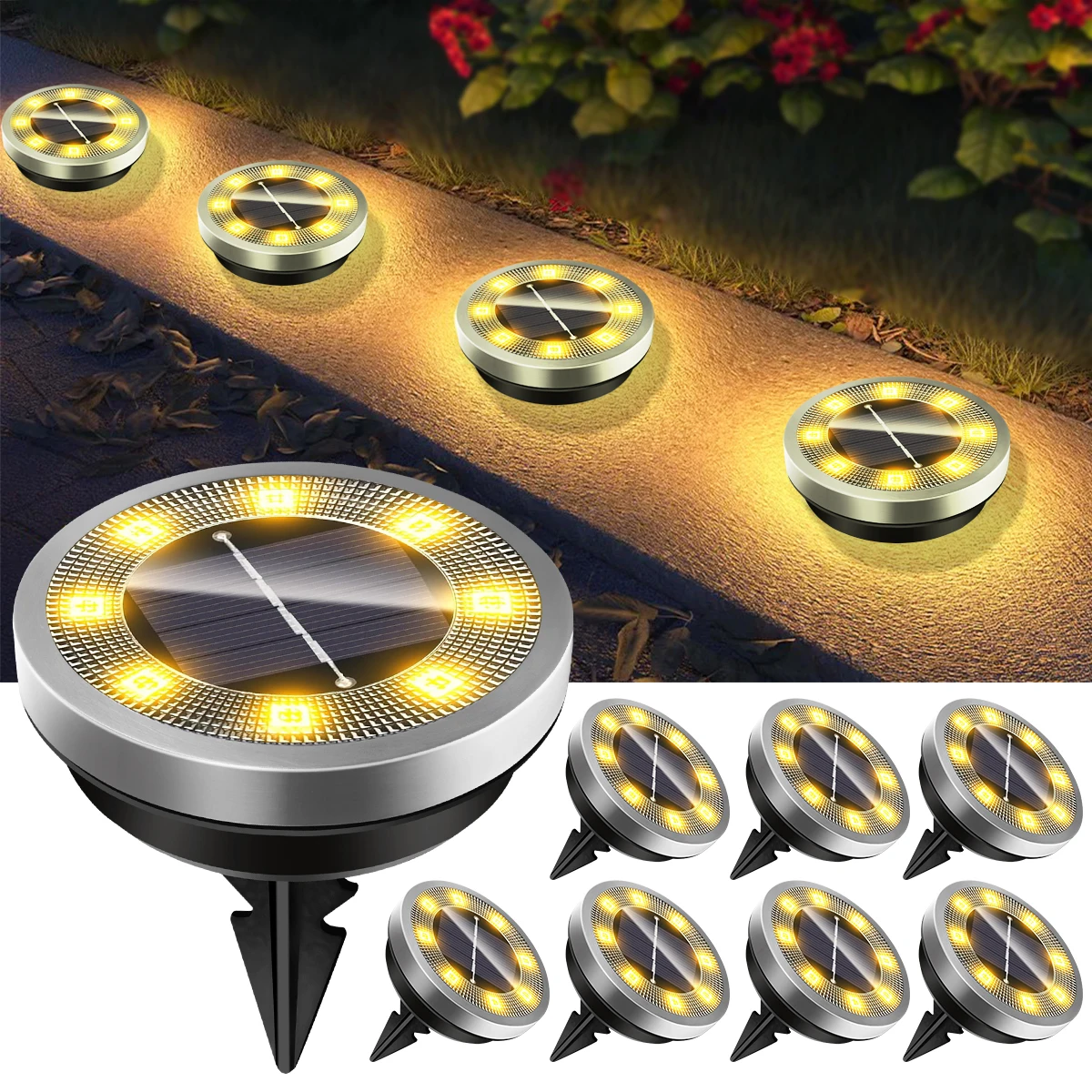 Solar Lights Outdoor Waterproof Auto On/off Solar Lights for Outside Garden Landscape Lighting for Patio Pathway solar lights solar fairy lights solar landscape lights solar pathway lights garden lights