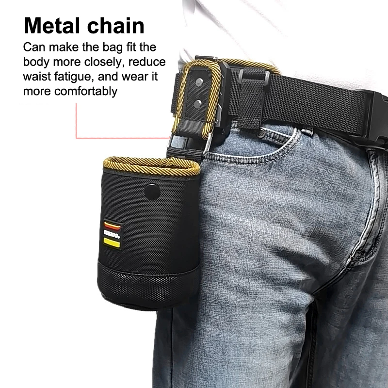 기능성 회전식 버클 공구 가방: 손톱과 나사를 빠르게 정리할 수 있는 옥스포드 소재 허리 가방