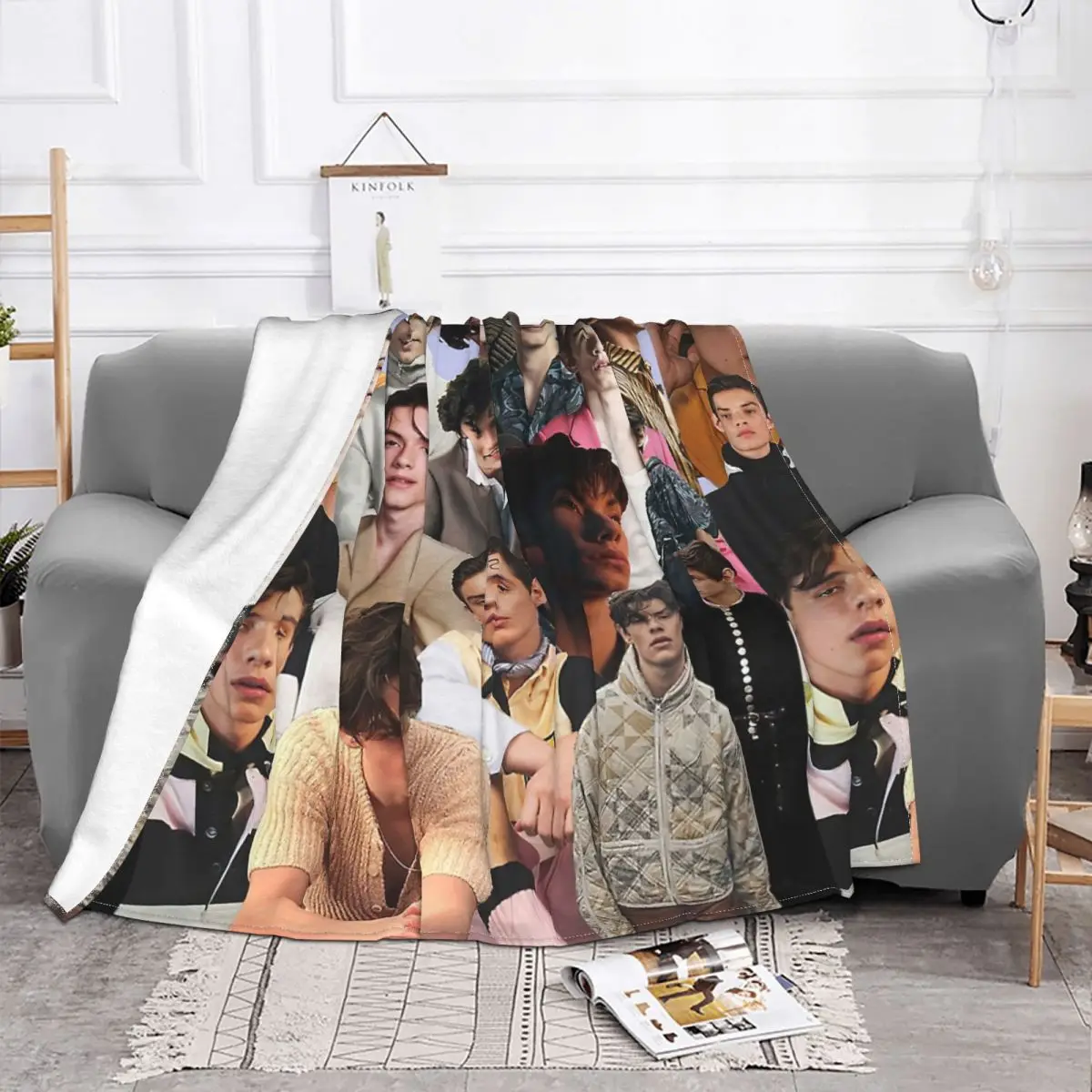 Louis Partridge Movie Fleece Blanket Star Actor Funny Throw Blanket for Home Hotel Sofa 125*100cm Bedspread