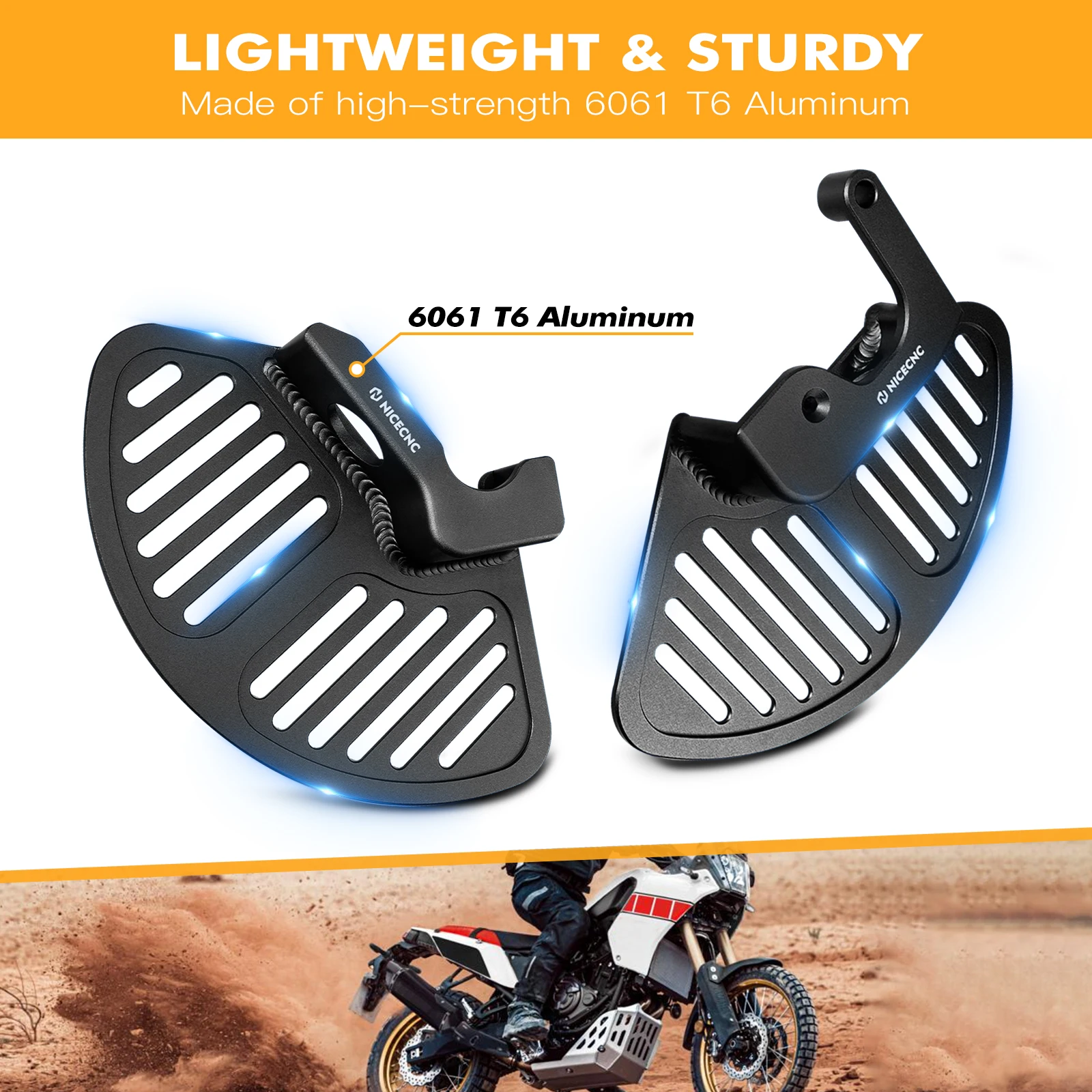 Für Yamaha Tenere 700/XTZ 700 2019-2024 2023 Vorderradgabelbein Bremsscheibenschutz Gabelschutz Tenere 700 Rally Edition 2020-2024 – Detail 20