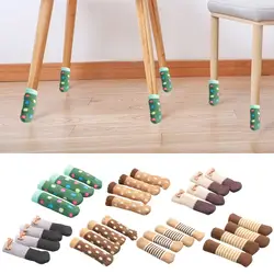 4Pcs Furniture Socks s Elastic Knitted Socks Non Slip s Leg Feet Covers Pads Table Feet Cap Furniture Booties for Floor