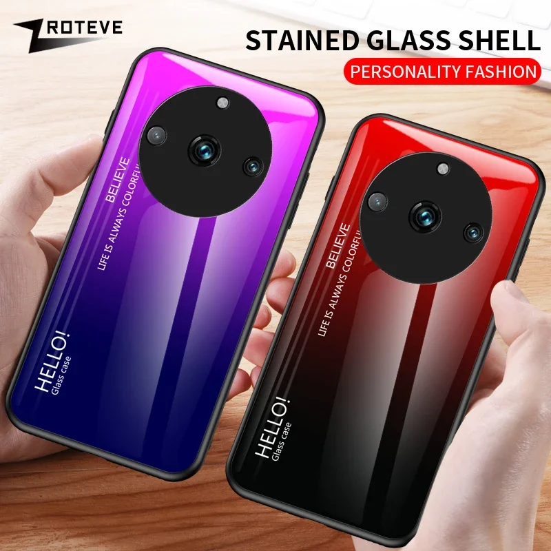 

Чехол из закаленного стекла Realme11 Pro с градиентом для OPPO Realme 11 11x10 9i 9 Pro Plus Realme11 Realme11x, чехлы для телефонов