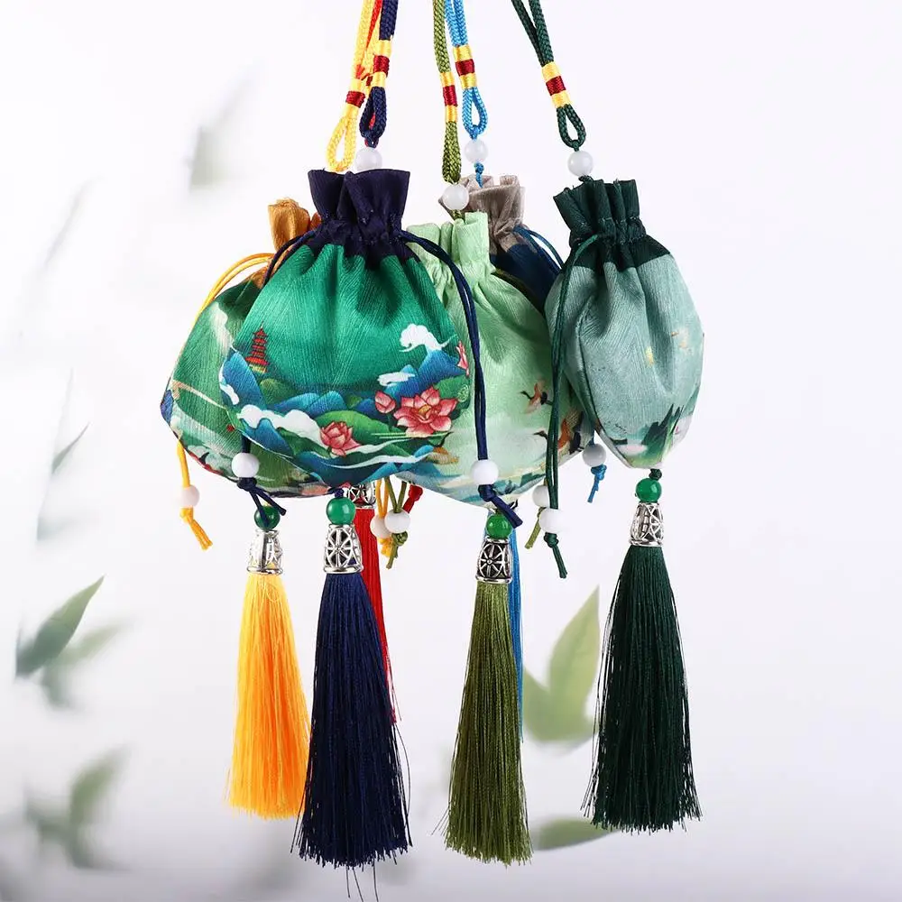 Hanging Decoration Necklaces Case Multi Color Cloth Flower Chinese Style Storage Bag Purse Pouch Empty Sachet Women Jewelry Bag gift pouch necklaces case drawstring hanging decoration purse pouch chinese style storage bag women jewelry bag sachet