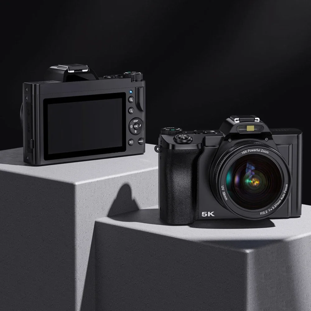 Professional 48MP 16X Zoom 5K HD IPS Touch Screen Digital Camera for Photography and Photo Video Shooting