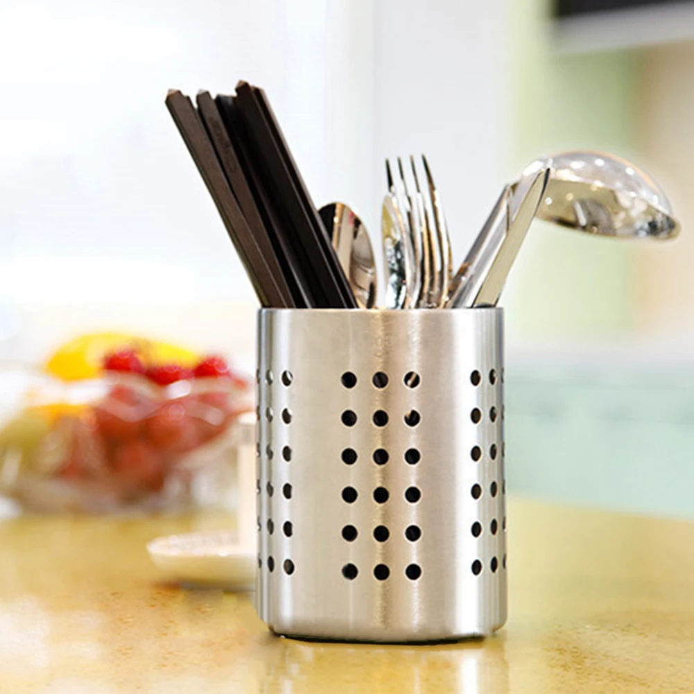 

Spoon Silver Holes Ventilation Kitchen Holder Utensil Durable Cutlery 10x12.5cm Stainless Steel Chopsticks New Hot Sale