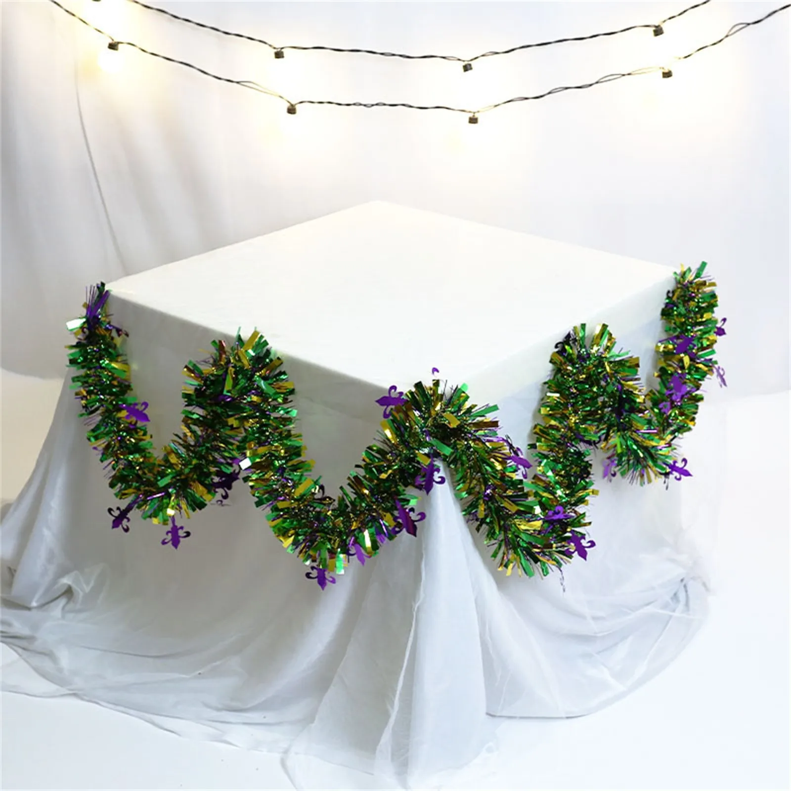 Party Decorations Birthday Banner Birthday Streamers Paper Garland Mardi Gras Hanging Decorations Carnival Party Dancing Garlands Decor Mixed Color Metallic Twist Tinsel Garlands Party Supplies