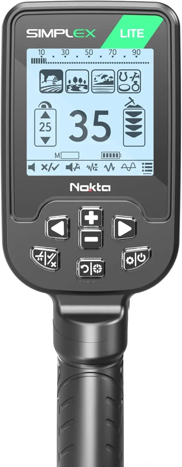 Nokta Simplex Lite Metal Detector with 9.5&rdquo; Waterproof DD Search Coil, Vibration for Detecting Underwater
