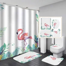 

Waterproof Shower Curtains BathroomNon-Slip Rug Toilet Lid Cover Bath Mat Cortina de ducha impermeableRideau de douche toilette