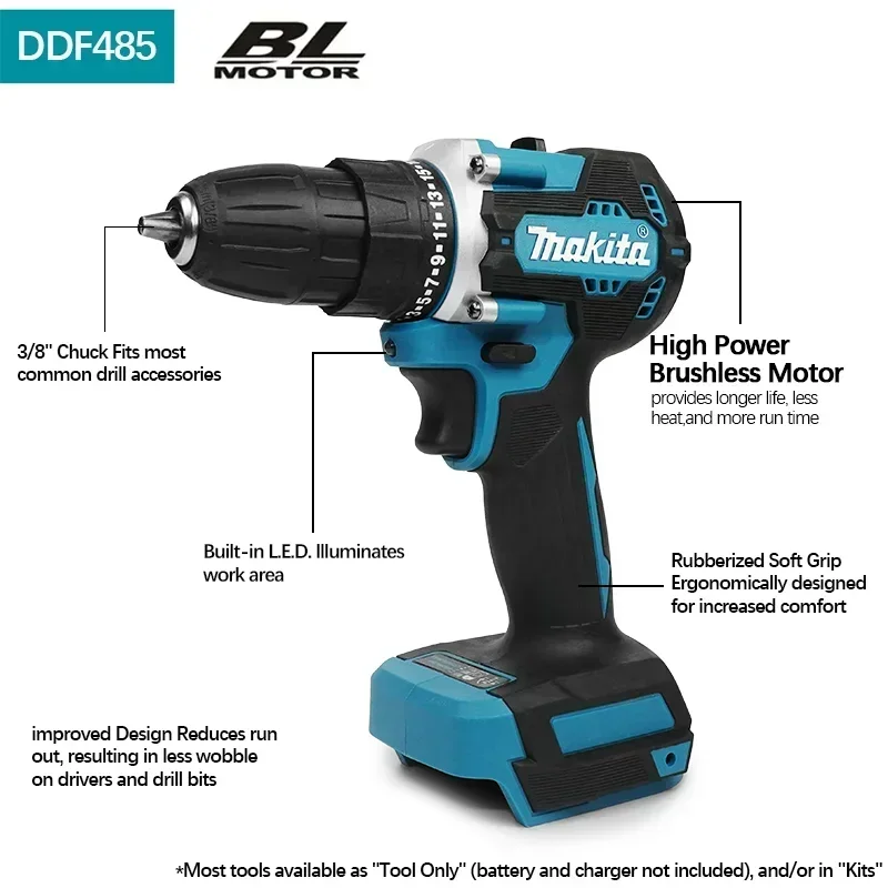 마키타 DDF485 10MM LXT 컴팩트 무선 공구 다기능 드라이버 임팩트 브러시리스 드라이브 충전식 브러시리스 드릴