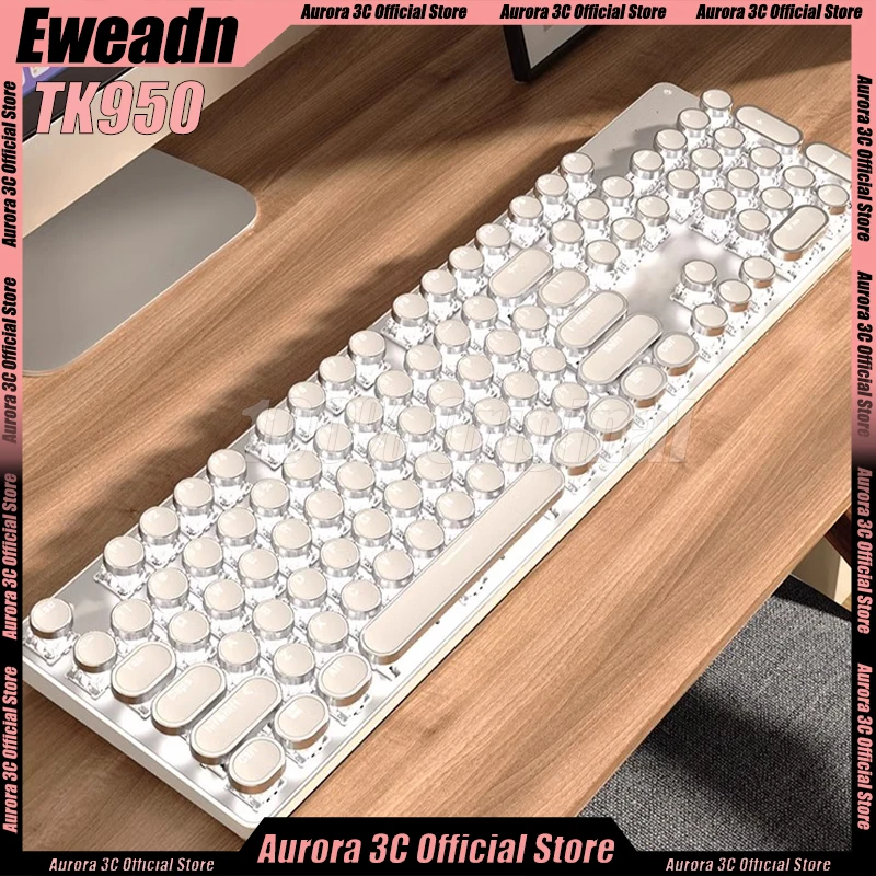 

Eweadn TK950 3 Mode Mechanical Gaming Keyboard Wireless Bluetooth 104keys Rgb Office aluminium Long endurance Game Keyboards