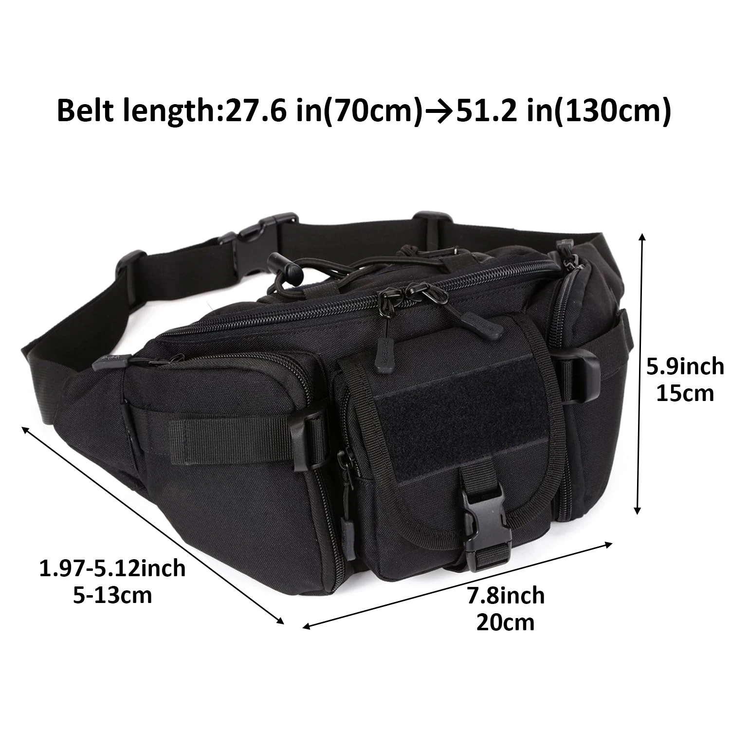 Tactical Waist Pack, Military Fanny Pack for Men - Perfect for Cycling, Camping, Hiking, Hunting & Fishing - Durable 3