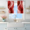 2pcs Red Wind Printed Curtain for Home Decor - Rod Pocket Window Treatment for Bedroom, Office, Kitchen, Living Room, and Study 4