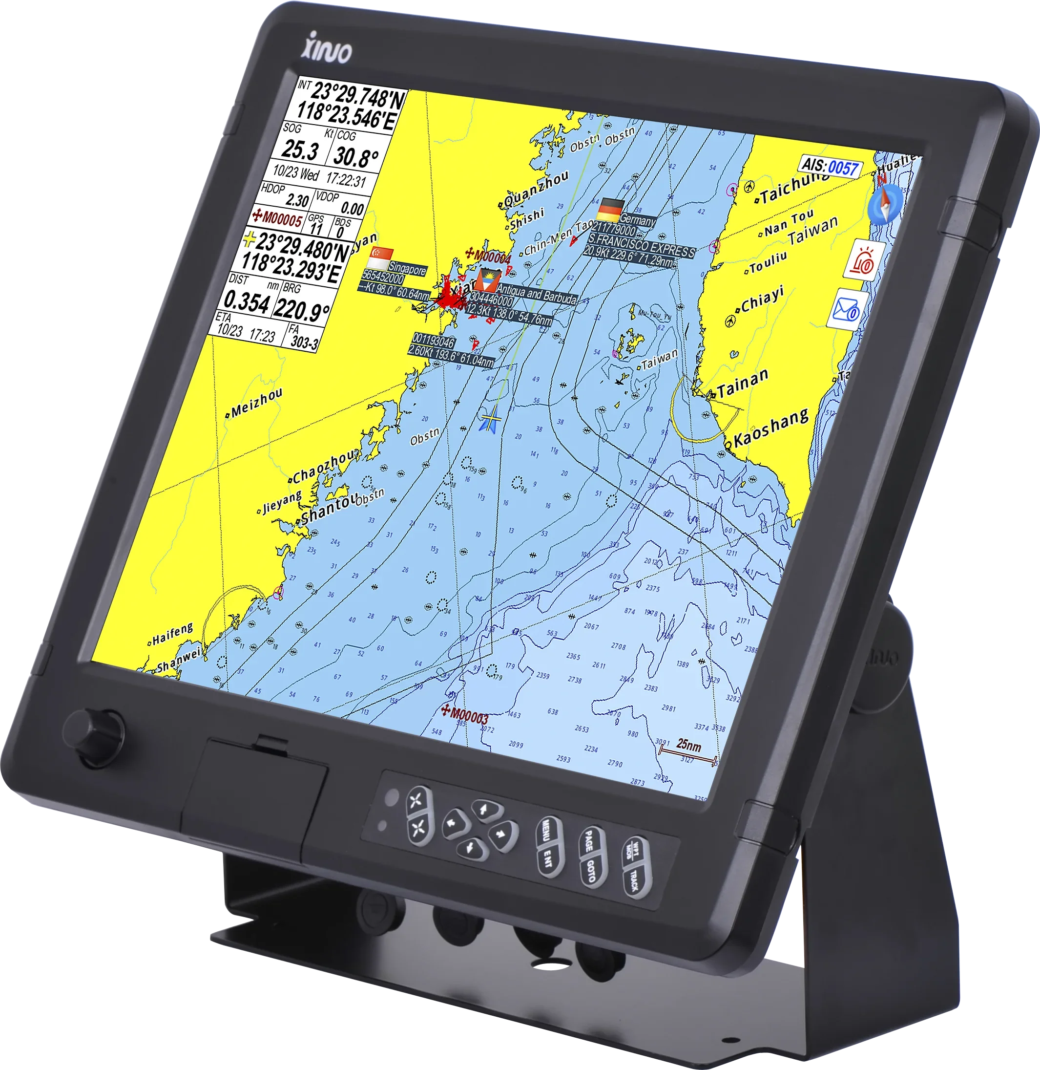 15 Inch AIS Class B GNSS Chart Plotter HM-5915 XINUO Brand Support C-MAP(MAX) hugercok t71ks rugged tablet pc 1000 nit 7 inch rtk gnss surveying equipment gnss gps