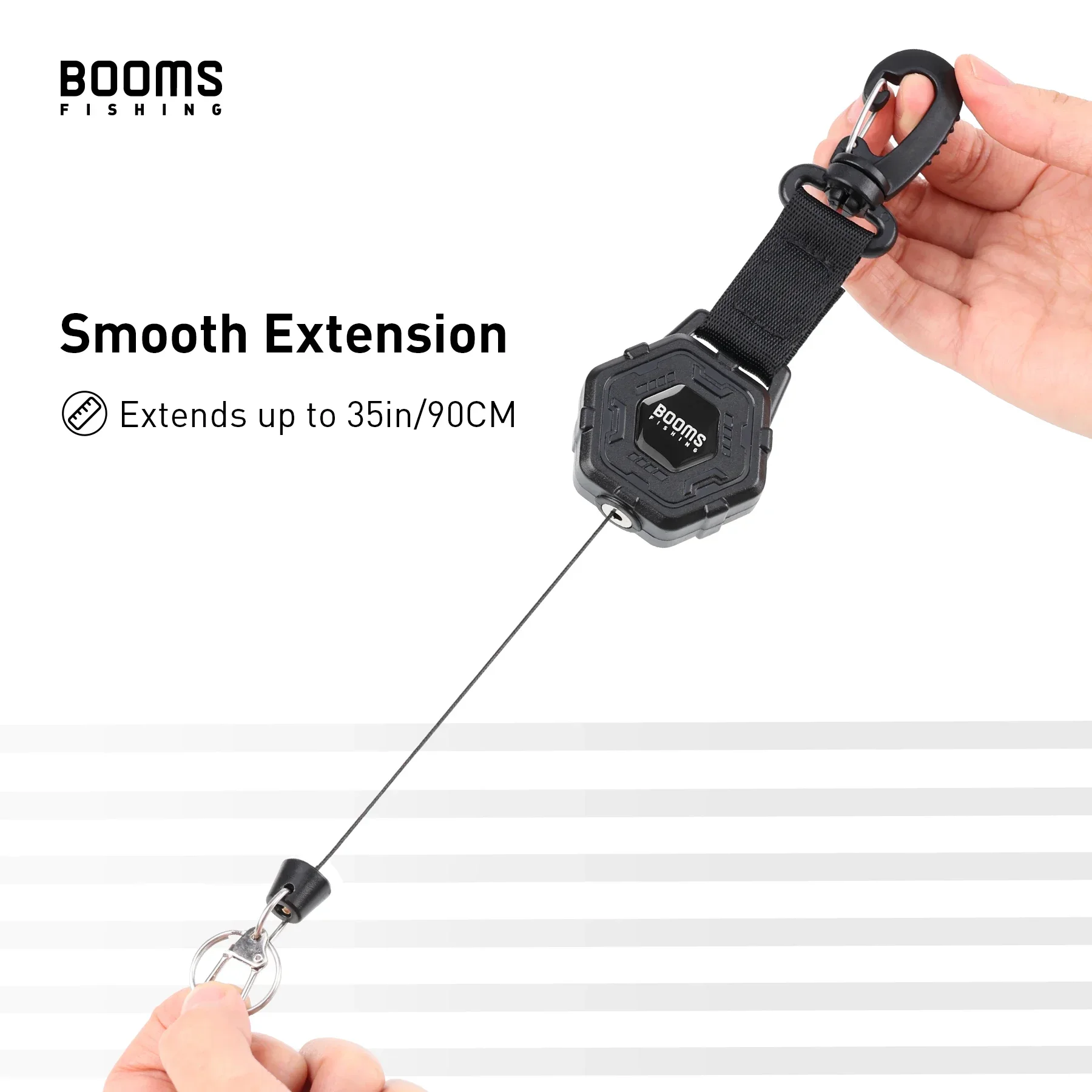 Booms Fishing RG5 Retractable Keychain Carabiner Heavy Duty Zinger  Retractor 90cm Telescopic Steel Wire Lanyard Tool Accessories - AliExpress