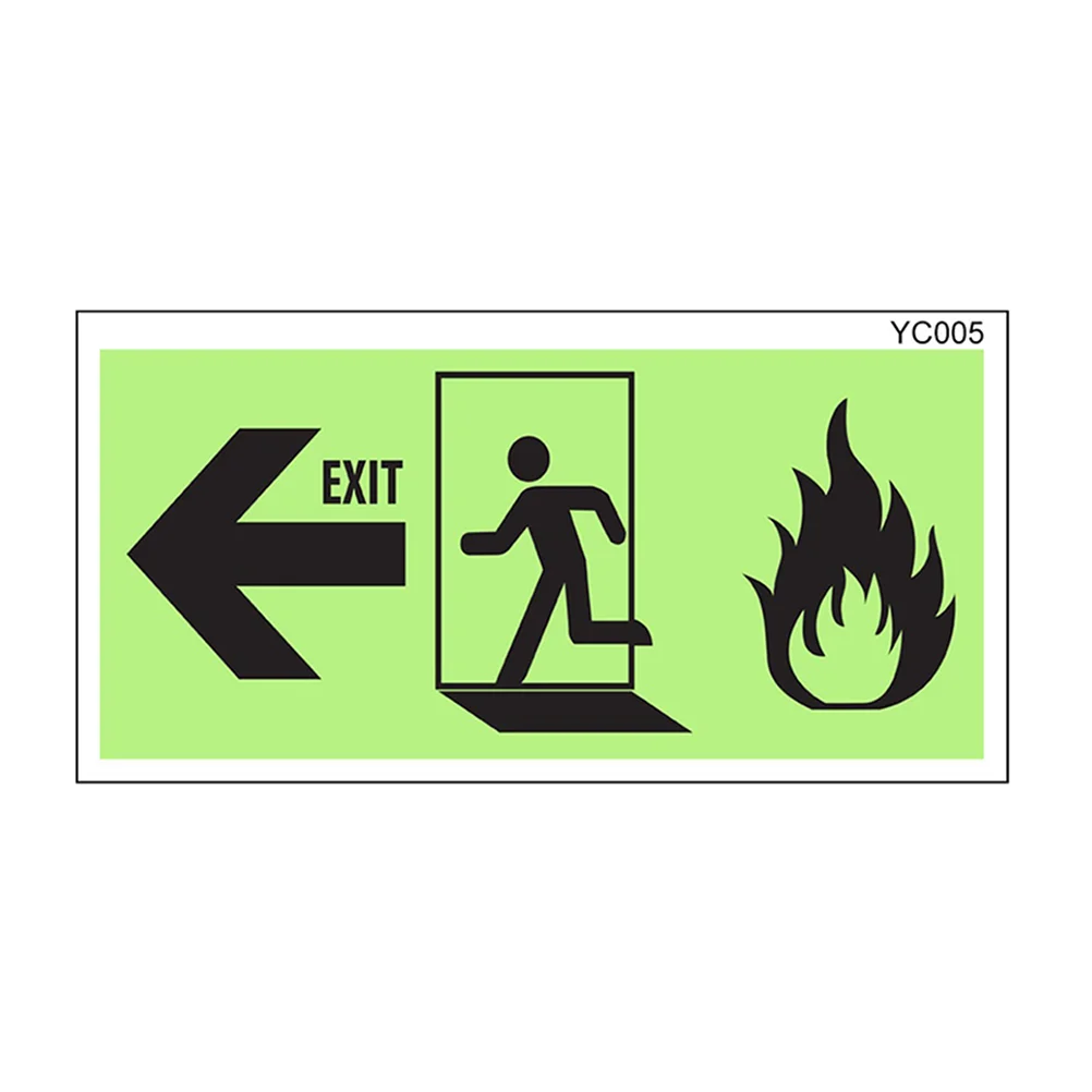 

1 Sheet Emergency Exit Sign Sticker Glow in the Dark Decals Warning Stickers