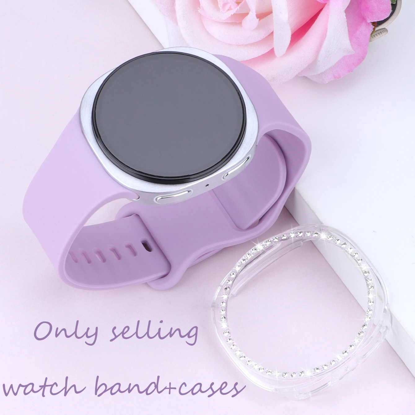Premium Silicone Band and Protective Case with Tempered Glass