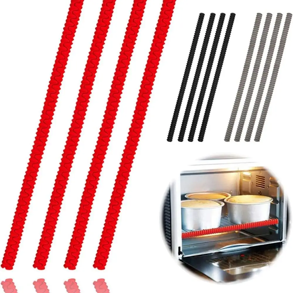 2Pcs Silicone Oven Rack Protector High Temperature Threaded Heat Insulation Strip Heat Resistant Avoid Scald