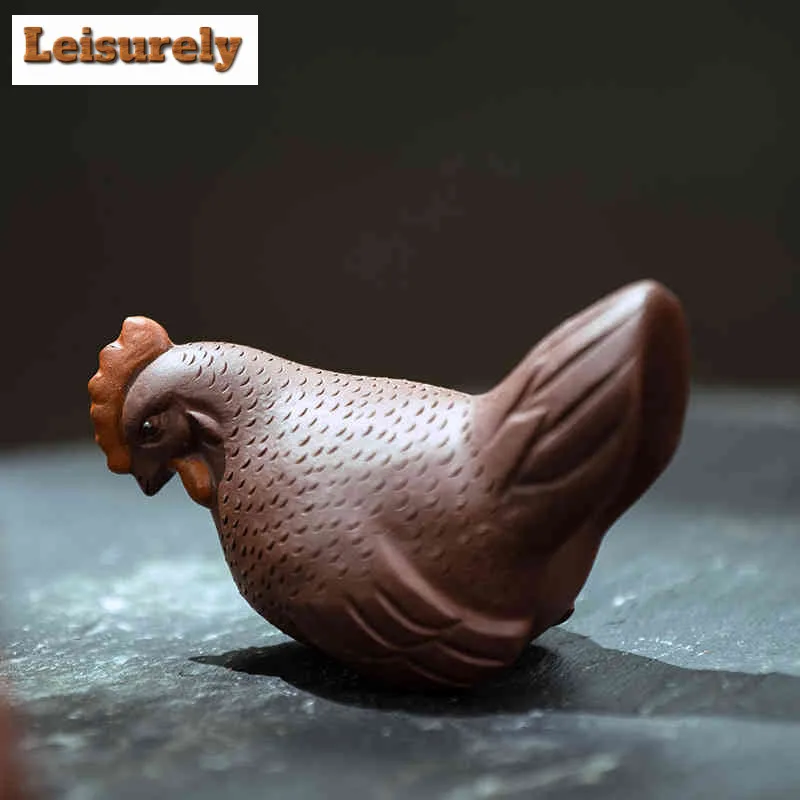 Yixing Zisha Zodiac Rooster Good Luck And Prosperity Tea Pet Ancient Lucky Model Tea Figurine Play Toys Tea Statue Ornaments