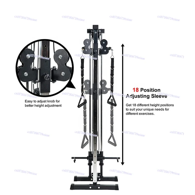 Liksodo Wall Mounted Cable Station - 18 Position Pulley Tower For LAT Pull-Down & Rows, Home Gym Machine
