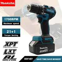 Makita DDF487 Brushless Cordless Hammer Drill Driver  Rechargeable Electric Drill & Screwdriver for Professional Use