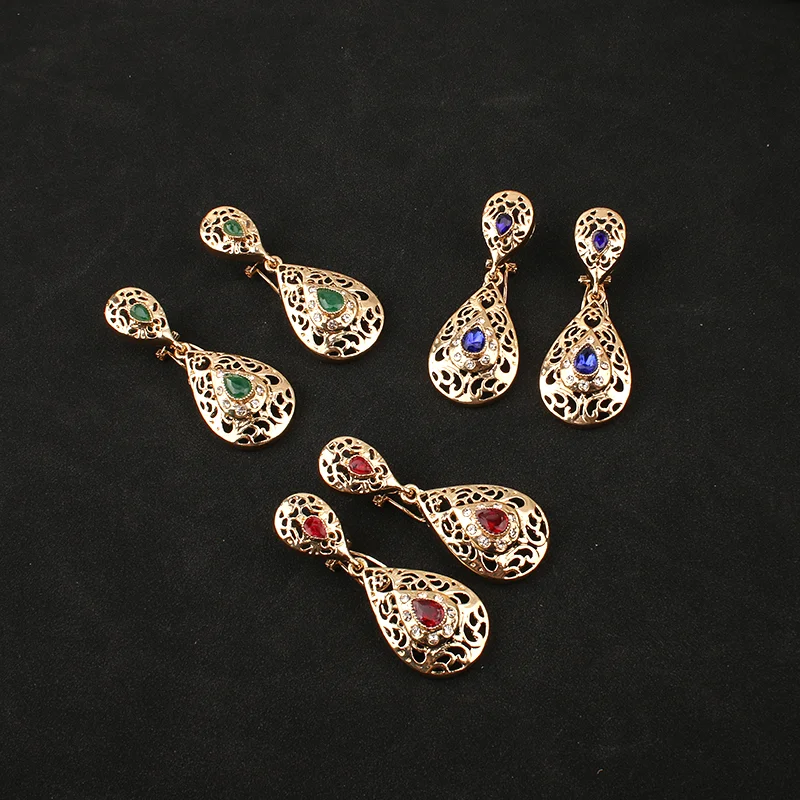 Arabian Wedding Jewelry Set Robe Dress Belt Earrings Necklace Moroccan Metal Waist Chain Wedding Bridal Crown Head Chain Bridal Jewelry Sets Crystal Jewelry Sets