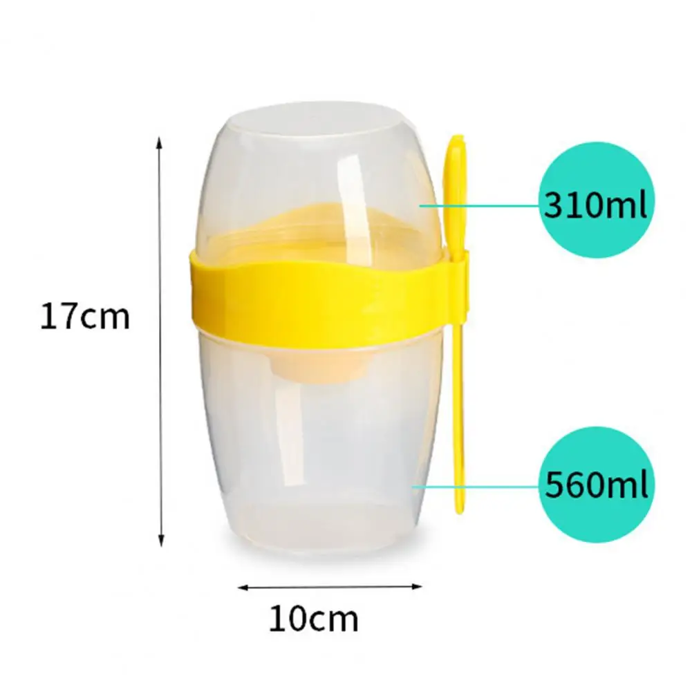 Portable Breakfast Oatmeal Cereal Nut Yogurt Salad Cup With Fork Spoon Double Layer Capacity Soy Milk Cup Household Supplies