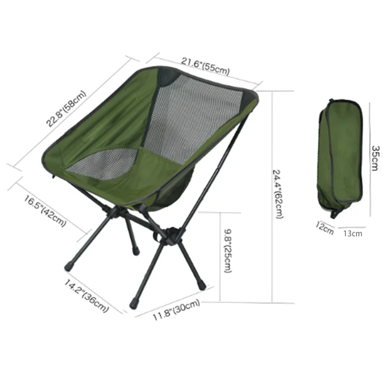 Portable folding outdoor chair with Oxford cloth backrest, strong load-bearing capacity, camping, sketching, fishing bench