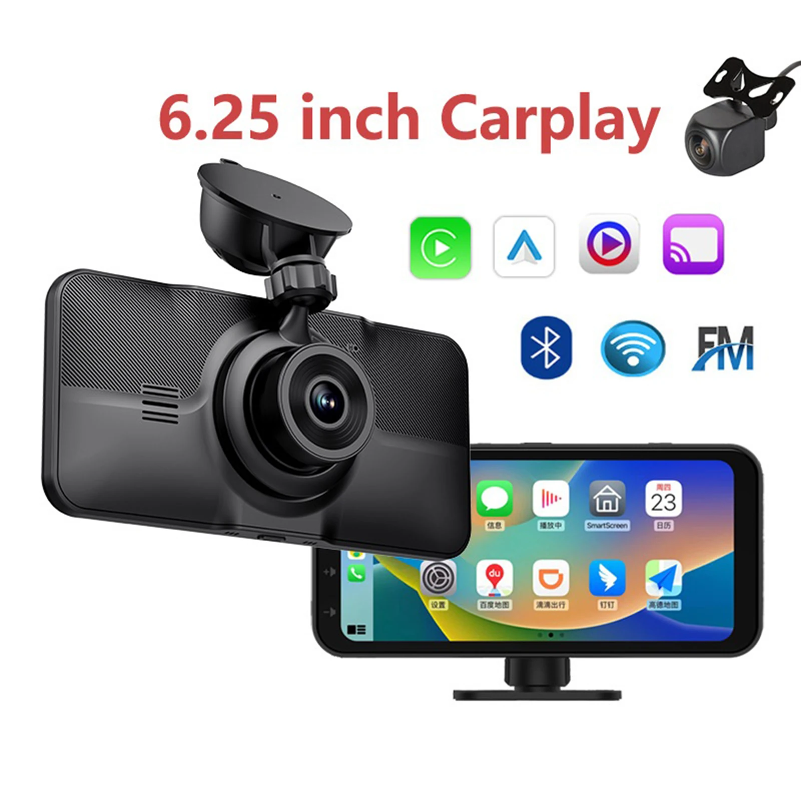 

6.25In Car MP5 Wireless Carplay Recorder GPS Navigation Monitoring Display Bluetooth Mobile Phone Connectivity with Light Sensor