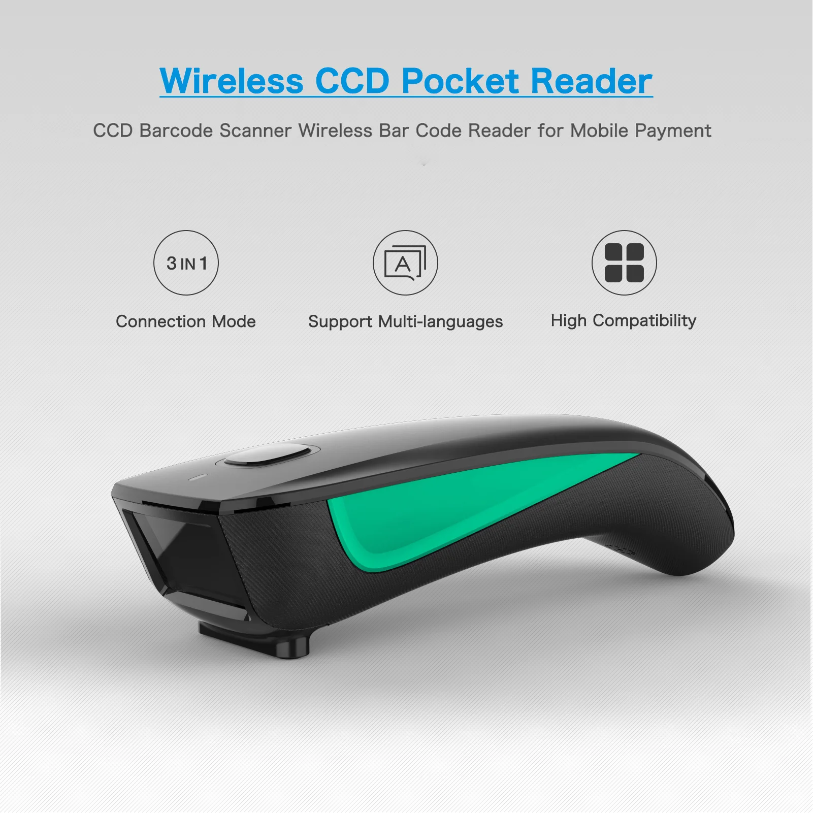 2.4G 3 in 1 Small Bar Reader C740 Wireless Barcode Scanner1D Barcode Scanner Wireless CCD Mini Handheld Barcode Scanner