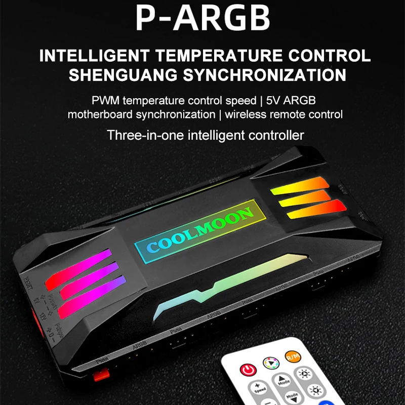 Coolmoon Rgb fã Controlador de Música Inteligente Placa-mãe Sincronização Shenguang Sincronização Sinfonia Controlador - Imagem 4