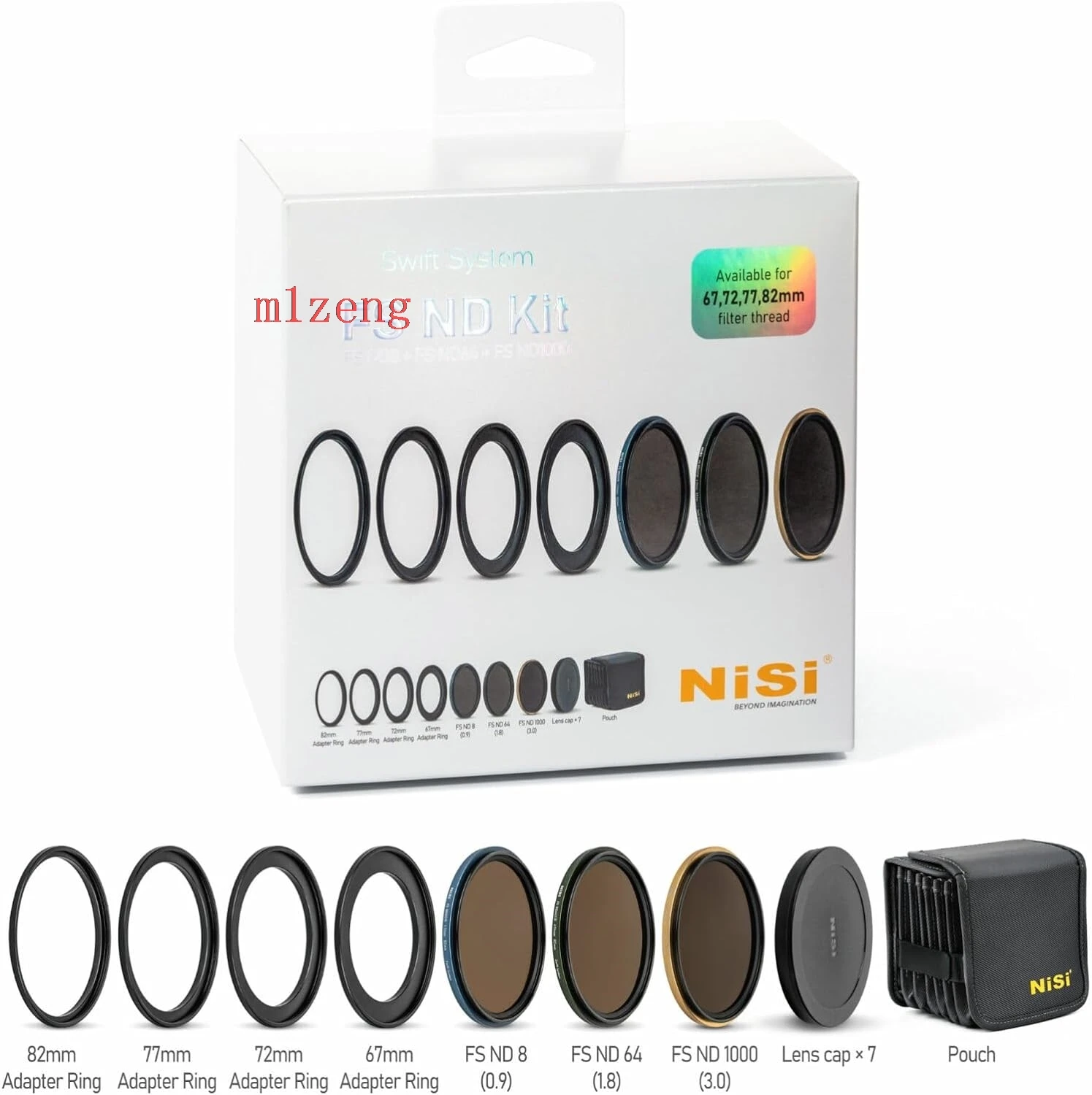 Kit filtro nd sistema swift ND8 + ND64 + ND1000 + adattatore + cappuccio obiettivo + custodia per obiettivo fotocamera 40.5 46 49 52 55 58 62 67 72 77 82 86 95