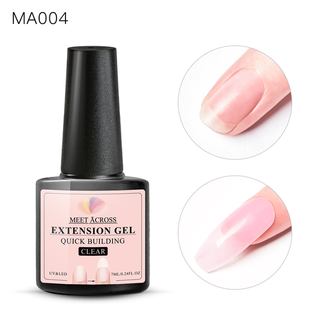 ACROSS 7ml Milky White Nail Extension Gel Nail Polish Manicure Clear Pink Nail Tips Quick Extend Soak Off Nail Gel