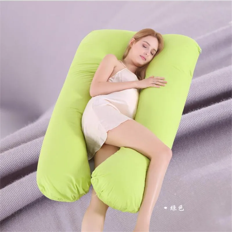 Sleeping Support Pillow For Pregnant Women Body 100% Cotton U Shape Maternity Pillows Pregnancy Side Sleepers Striped Pillow images - 6