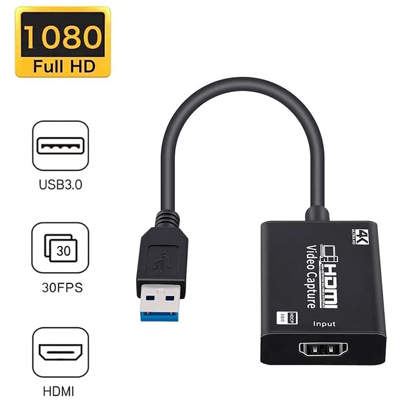 

Карта захвата видео с HDMI на USB 3,0 FULL HD 1080P 4K Hdmi, карта захвата и записи в реальном времени