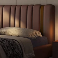 Lit double unique pour chambre à coucher, tête de lit rembourrée moderne et vintage, cadres en bois, Cama De Lujo Para Dormitorio, accessoires pour la maison 4