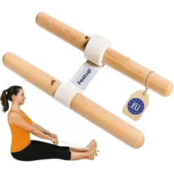 Adjustable Flexibility Yoga Strap for Enhanced Stretching and Fitness Training (Wooden)