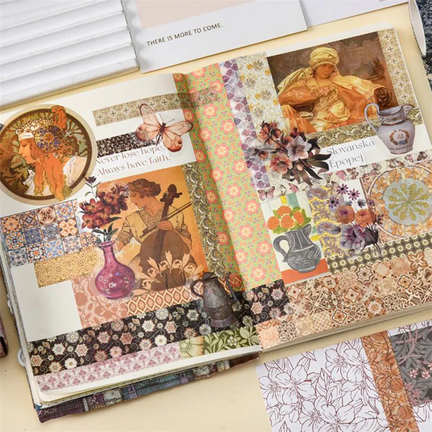 Washi Tape Exotic Charm Stickers Set Vintage Washitape Scrapbooking Materiales DIY Decorative Papeleria Aesthetic Papel Coreano Washi tape decorative tape decoration tape