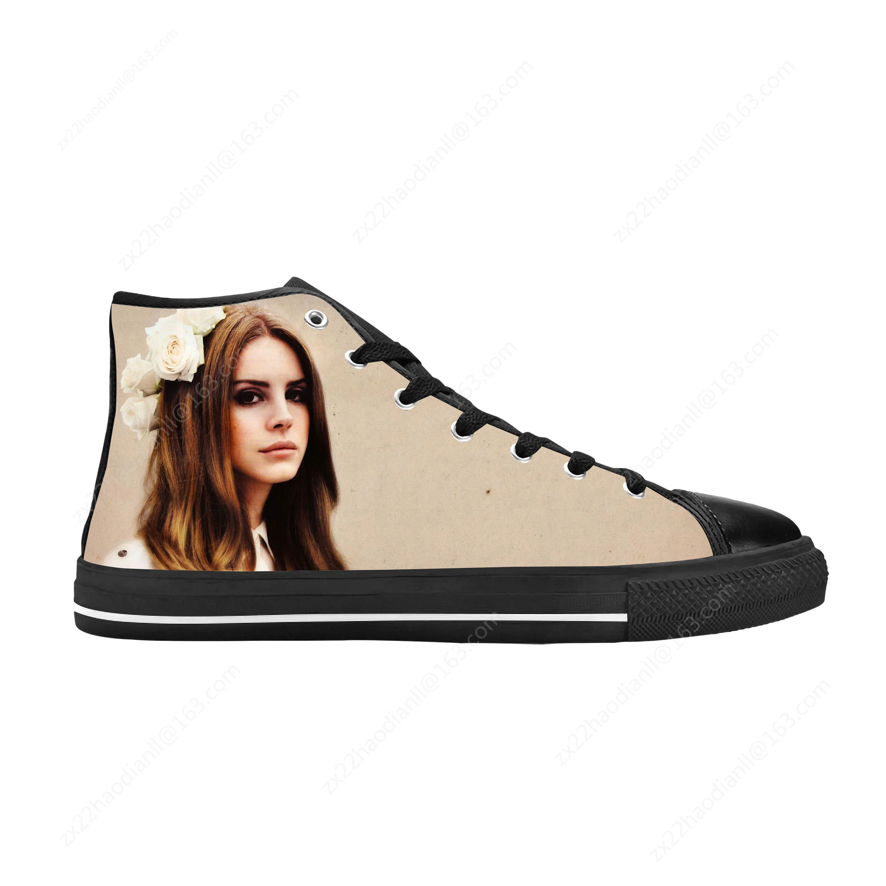 Lana Del Rey Pop Singer Music Born to Die Fashion Casual Cloth Shoes High Top Comfortable Breathable 3D Print Men Women Sneakers