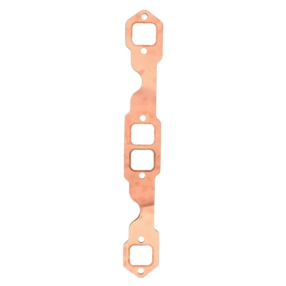 2pcs Square Port Copper Plating Exhaust Gaskets For SBC Chevy 327/305/350