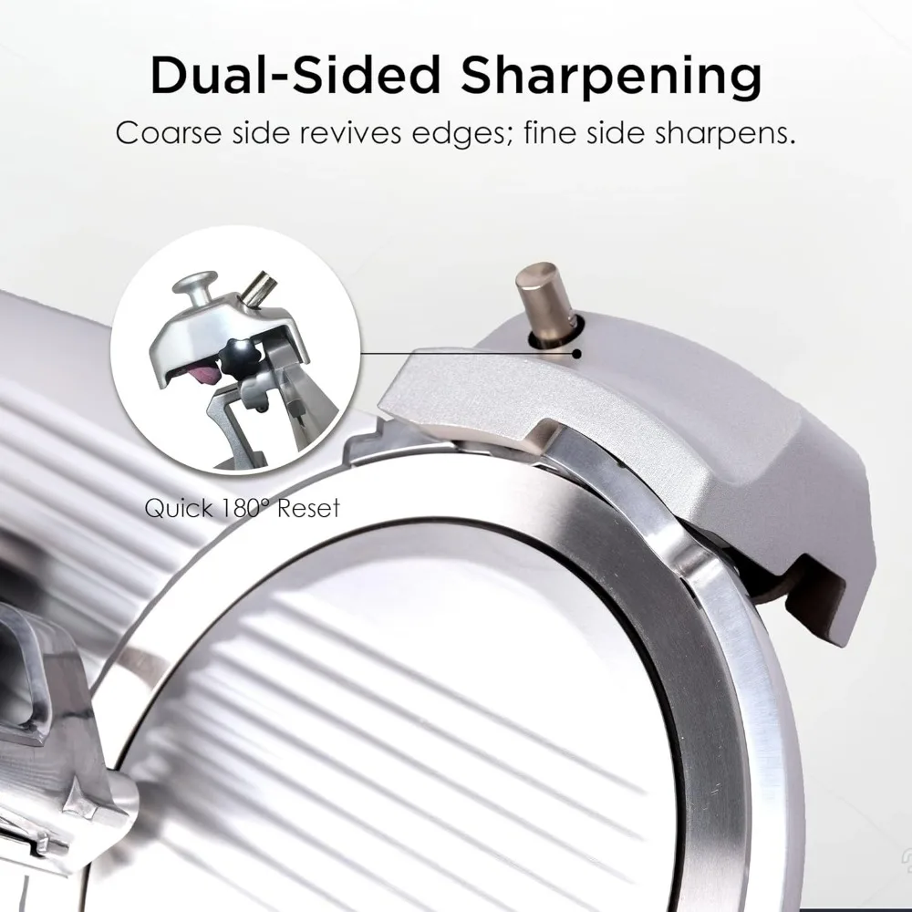 Commercial Grade Electric Meat Slicer, 1/4 HP, Italian Carbon Steel Blade, Manual Food Slicing Machine for Lunch, Adjustable Sli