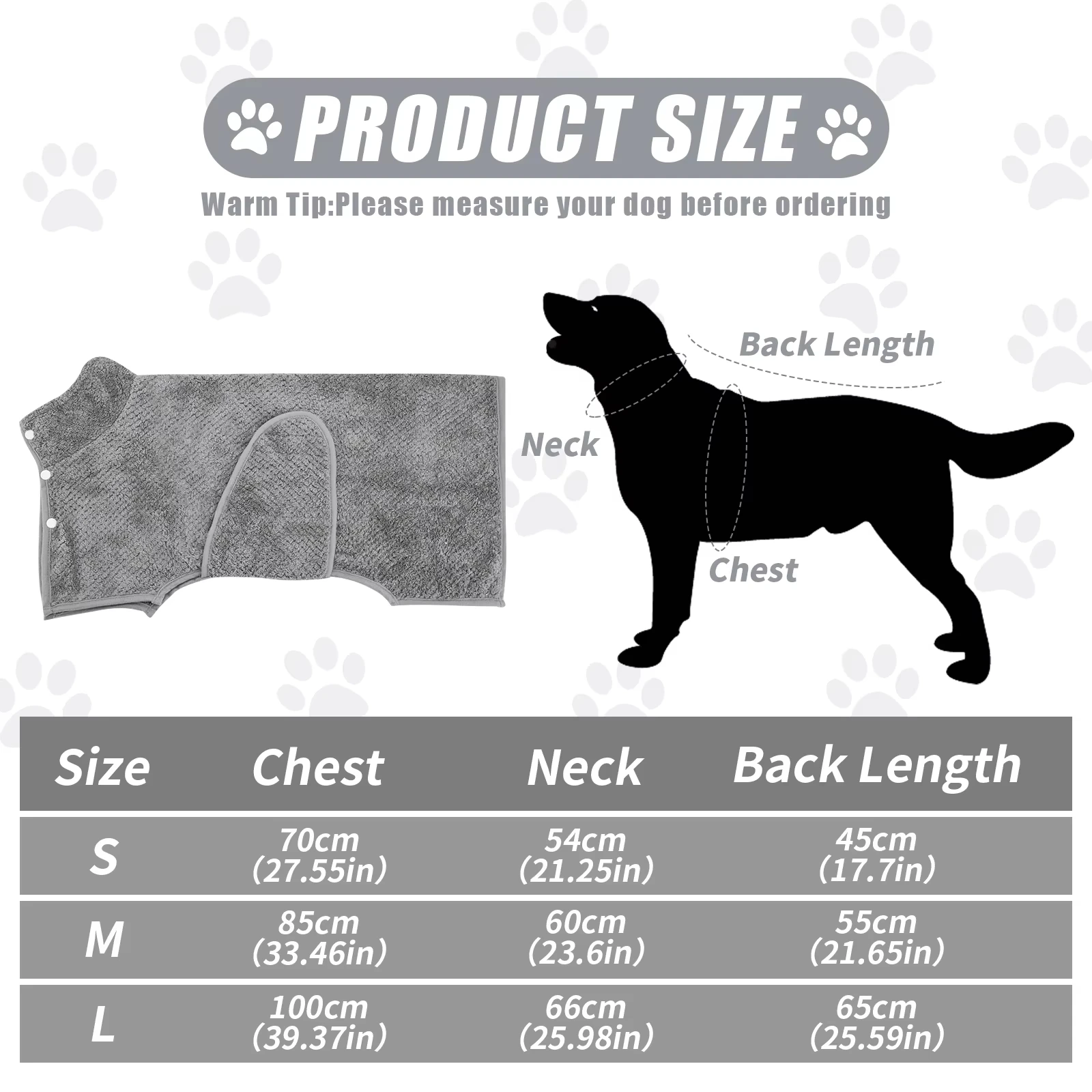 Dog Drying Coats Soft Pet Dog Bathrobe Towel for Small Medium Large Dogs Dressing Gown Adjustable Microfiber Hair pet bath towel