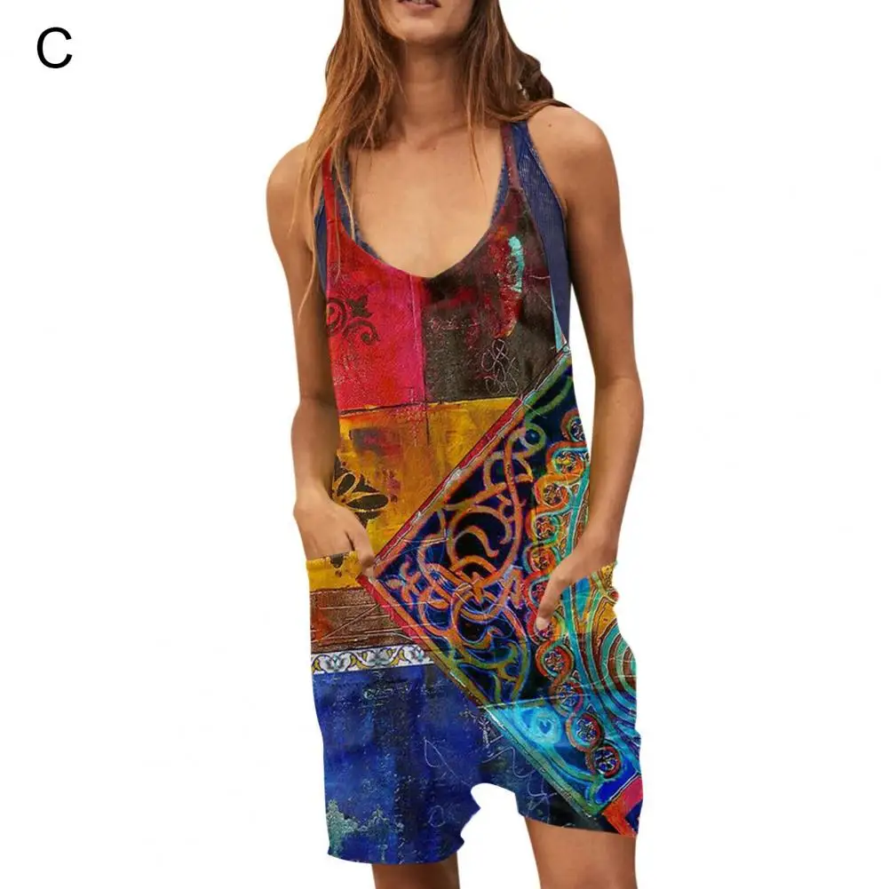 

Summer Sleeveless Jumpsuit Women Pocket Design Romper Stylish Women's Sleeveless Jumpsuit Wide Leg Pockets for A